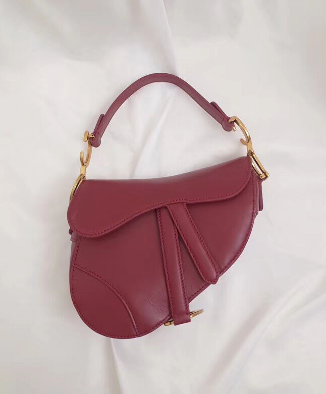 Christian Dior Mini Saddle Calfskin Bag Red